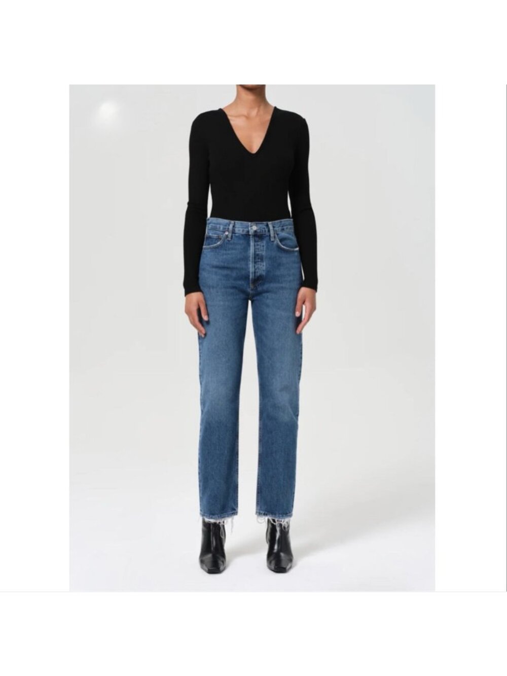Agolde 90's Pinch Waist High Rise Straight Jeans In Range Size 25